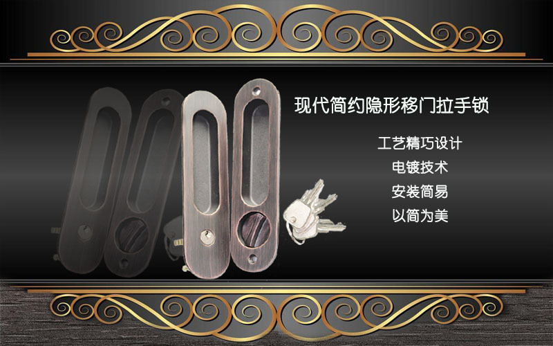 樂(lè)朗五金RSL-607ET 現(xiàn)代簡(jiǎn)約隱形移門拉手鎖