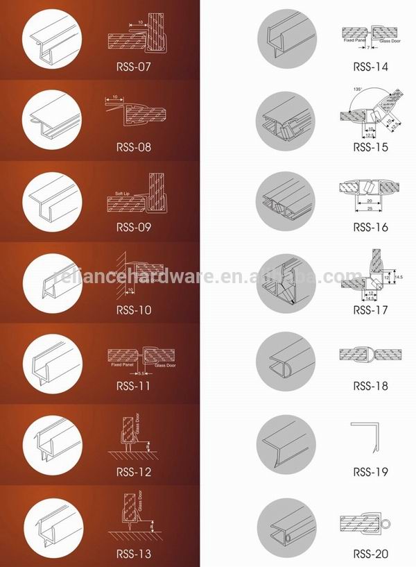 Quik set up PVC shower door seal for stop shower leak